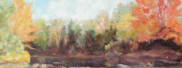 Река, уље на платну - Милош Бојовић