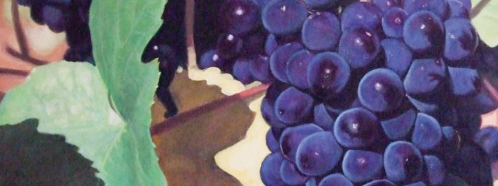Грожђе, уље на платну - Милош Бојовић