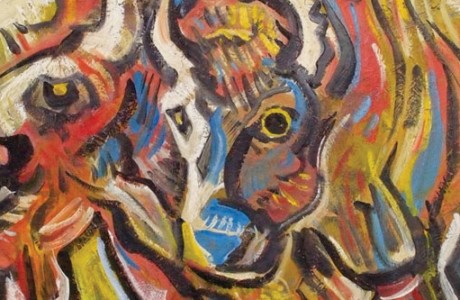 Buffalo, oil on canvas - Miloš Bojović