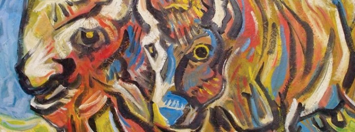 Buffalo, oil on canvas - Miloš Bojović