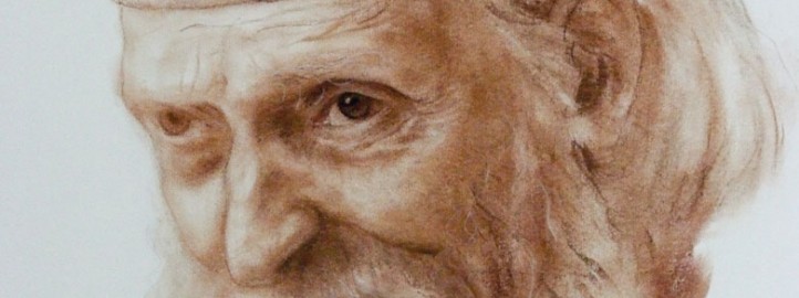 Светац, сепија на папиру - Милош Бојовић