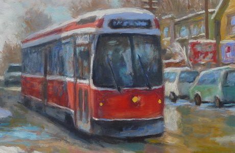 Трамвај – Queen street, уље на платну, 20x24 - Даглас Едвардс