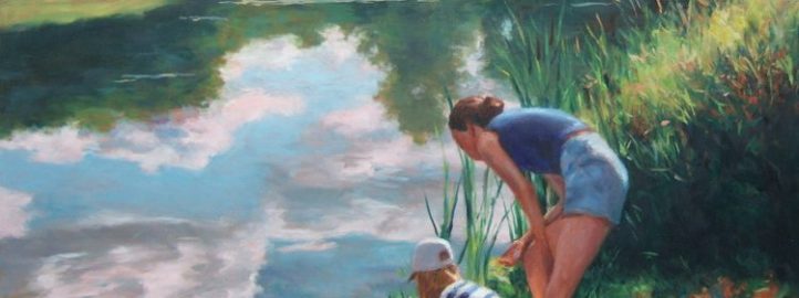 Catching frogs, 40x36 - Douglas Edwards