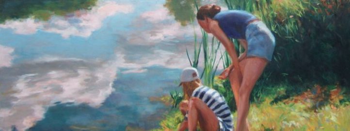 Catching frogs, 40x36 - Douglas Edwards